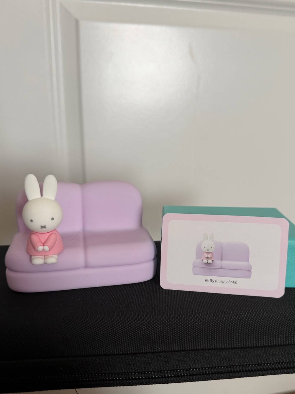 Miffy on Purple Sofa Figurine Cell Phone Holder - EUC with Card, No Box